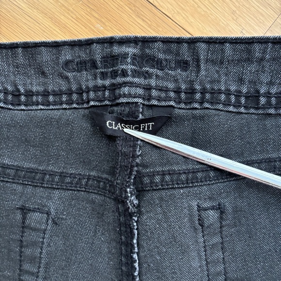 Macy’s Charter Club Straight Leg Dark Blue Jeans - Size 14 - Picture 8 of 11